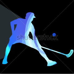 stock-vector-floorball-player-man-silhouette-hockey-with-stick-and-ball-illustration-vector-background-colorful-303395264